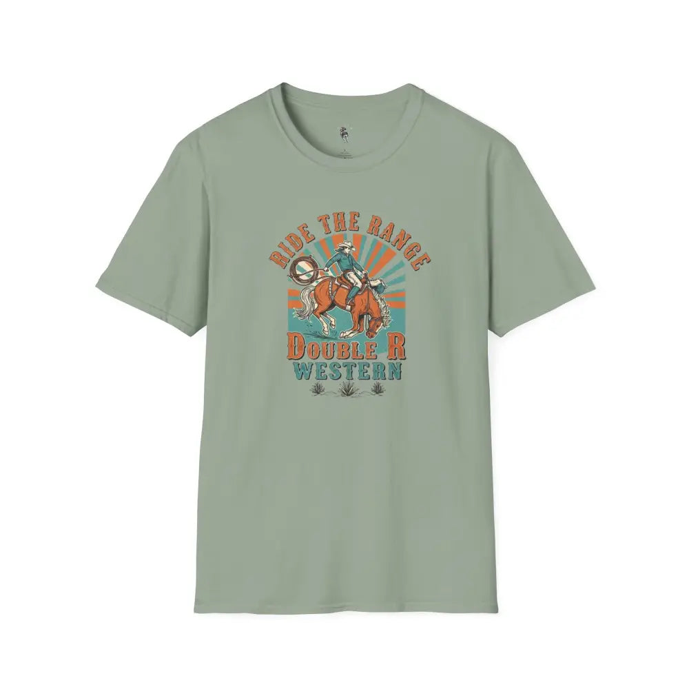 Ride the Range Vintage Western Tee – Double R Western™ Sage / S T Shirt