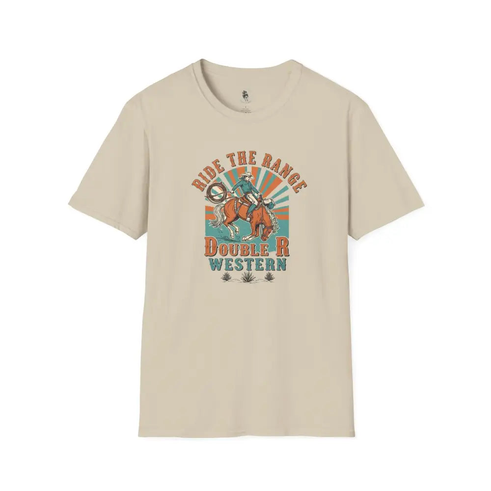 Ride the Range Vintage Western Tee – Double R Western™ Sand / S T Shirt