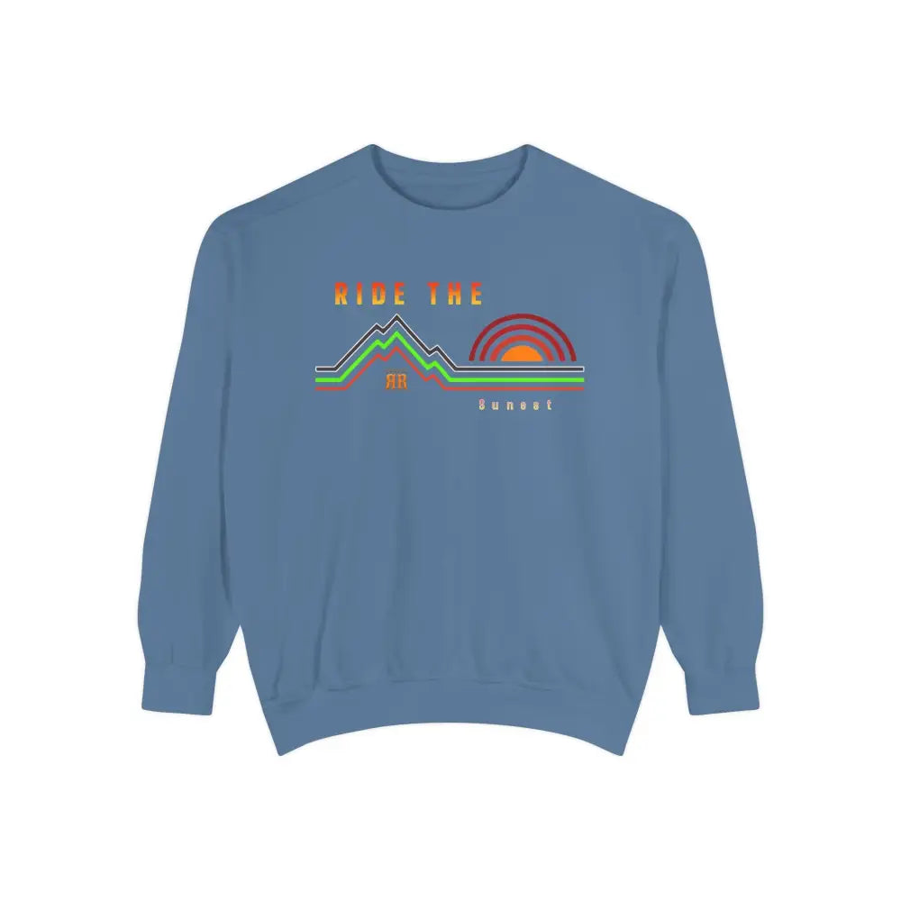 ’Ride the Sunset’ Double R western’s Dyed Sweatshirt Blue Jean / S Sweatshirt