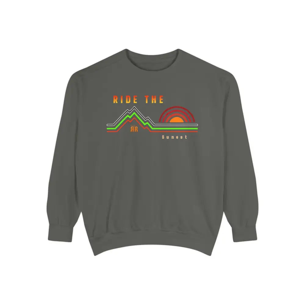 ’Ride the Sunset’ Double R western’s Dyed Sweatshirt Pepper / S Sweatshirt