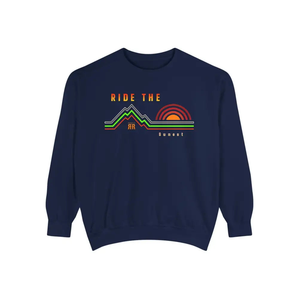 ’Ride the Sunset’ Double R western’s Dyed Sweatshirt True Navy / S Sweatshirt