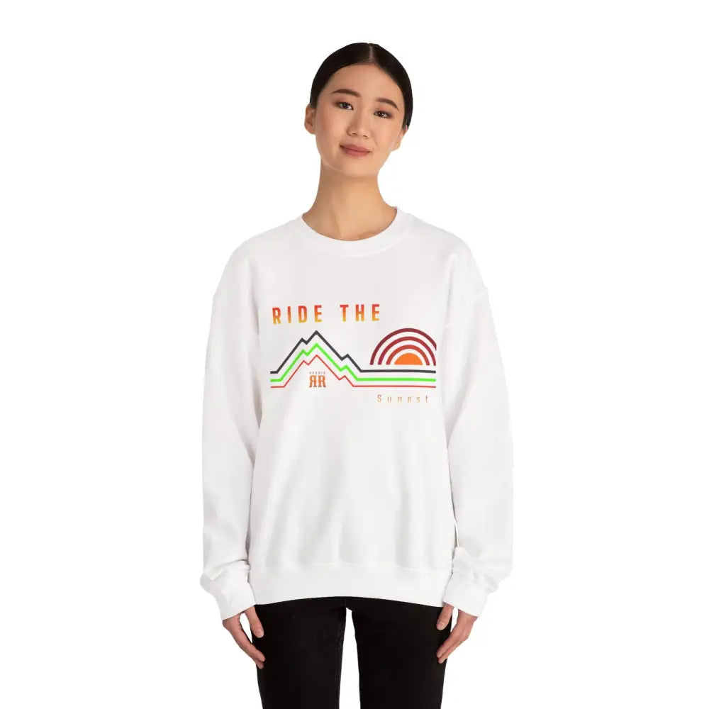 ’Ride the sunset’ Double R Western’s Women’s Heavy Blend™ Crewneck Sweatshirt Sweatshirt