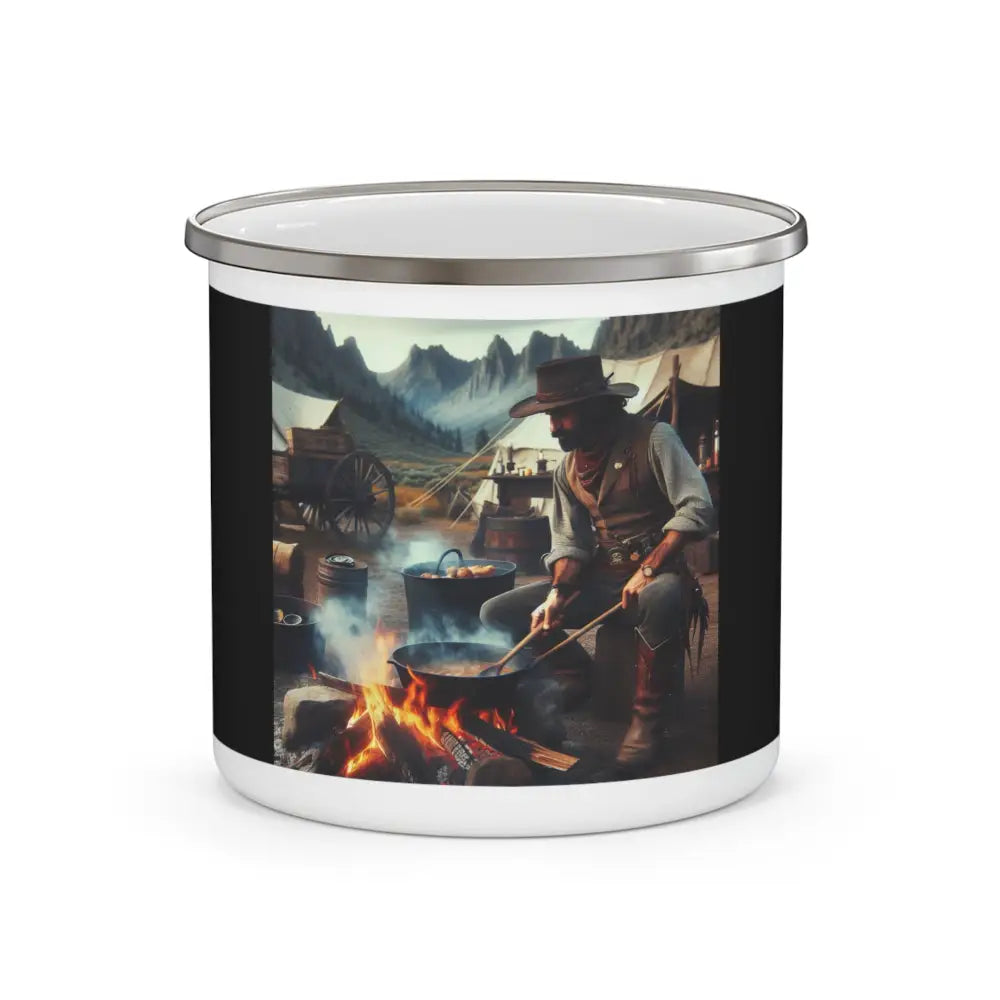 ’Rustic Cowboy Enamel Camp Cup’ Double R Western’s Enamel Camping Mug 12oz Mug