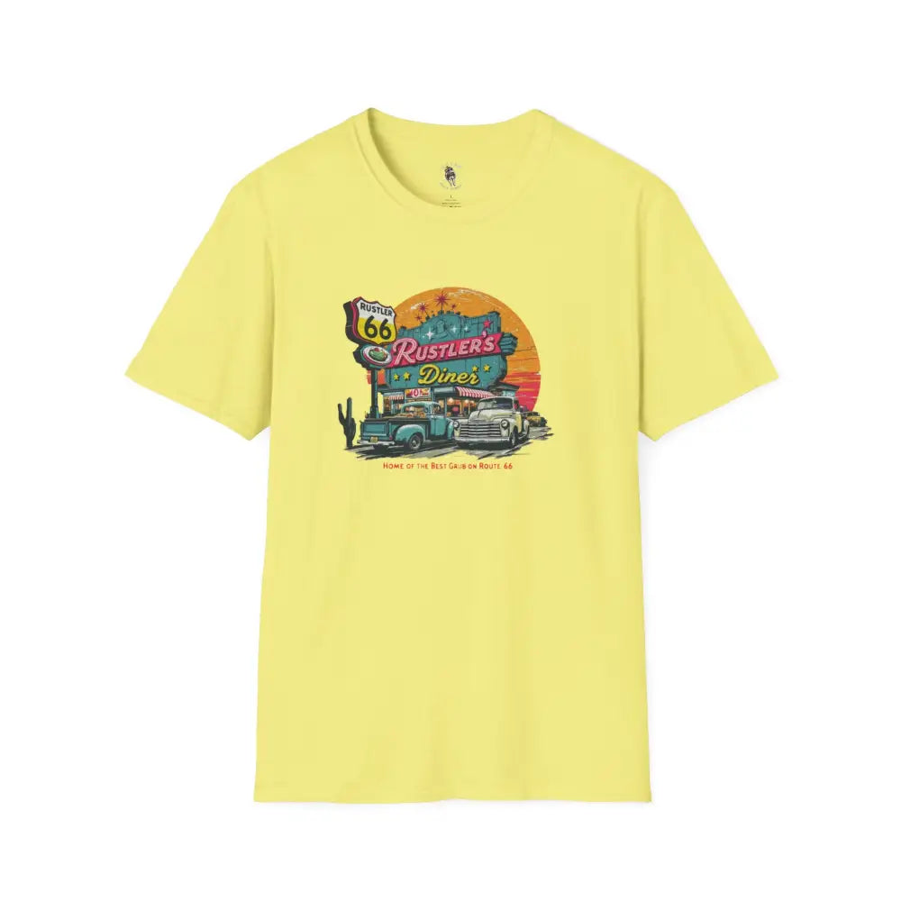 ’Rustler’s Diner Tee’ - Double R Western’s™ - Softstyle T-Shirt - S / Cornsilk - T-Shirt