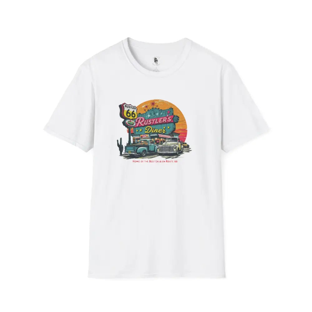 ’Rustler’s Diner Tee’ - Double R Western’s™ - Softstyle T-Shirt - XS / White - T-Shirt