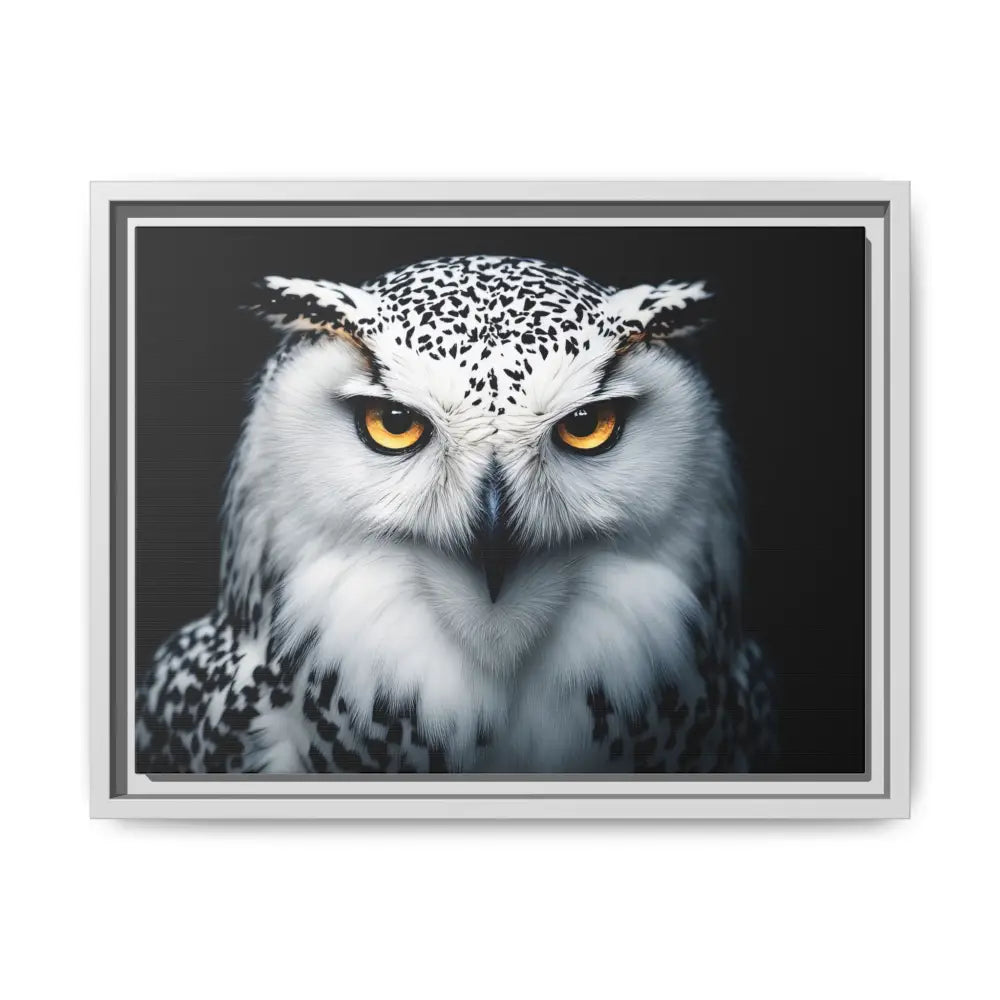 Sacred Snow Owl Framed Canvas - Double R Western™ - 16″ x 12″ (Horizontal) / White / 1.25’’ - Canvas