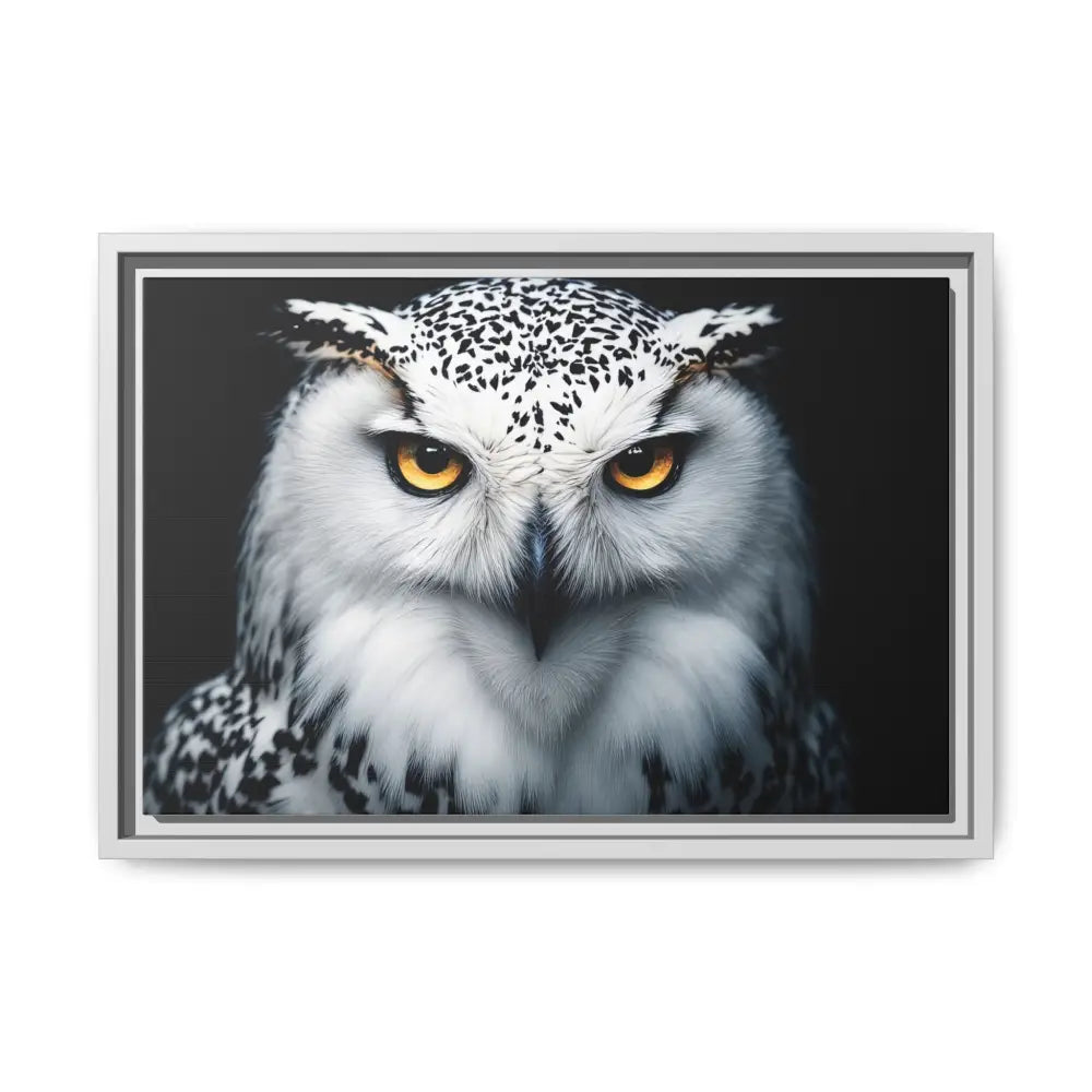 Sacred Snow Owl Framed Canvas - Double R Western™ - 18″ x 12″ (Horizontal) / White / 1.25’’ - Canvas