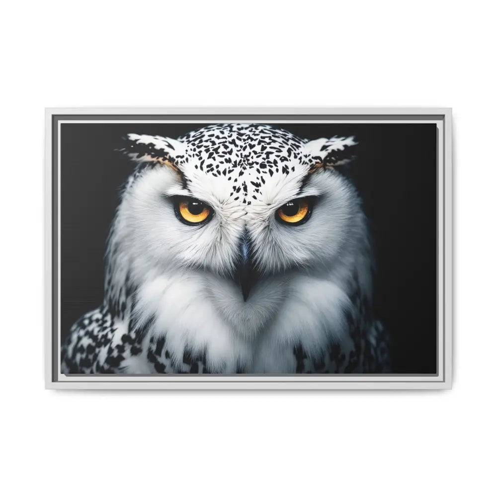 Sacred Snow Owl Framed Canvas - Double R Western™ - 24″ x 16″ (Horizontal) / White / 1.25’’ - Canvas