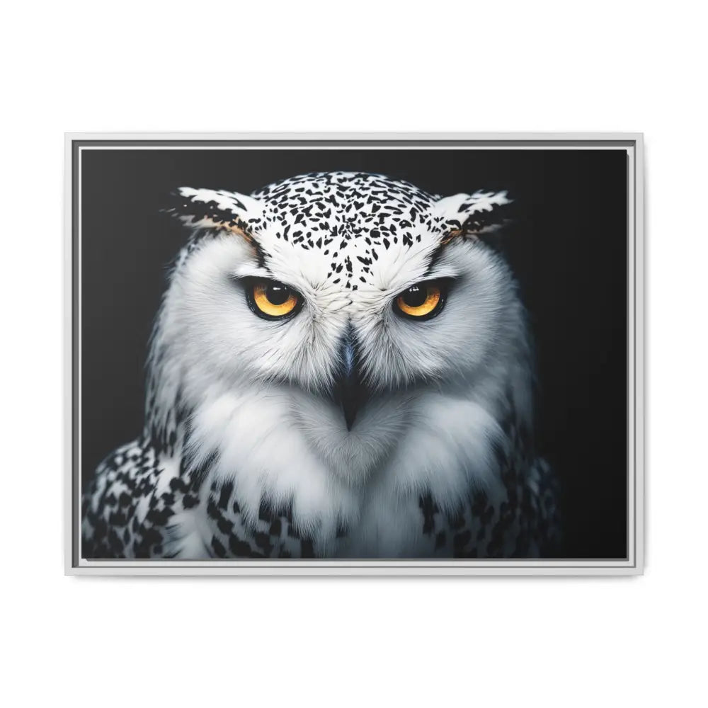 Sacred Snow Owl Framed Canvas - Double R Western™ - 32’’ x 24’’ (Horizontal) / White / 1.25’’ - Canvas