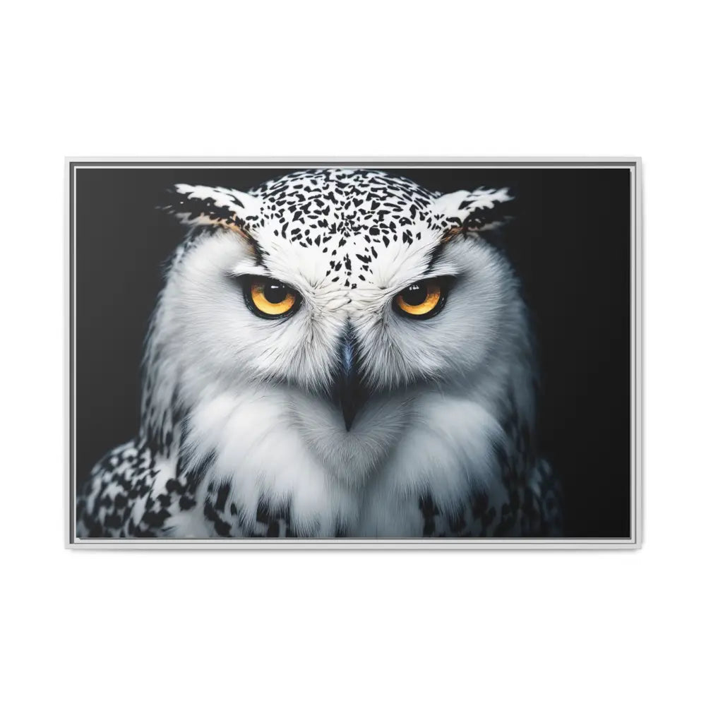 Sacred Snow Owl Framed Canvas - Double R Western™ - 48″ x 32″ (Horizontal) / White / 1.25’’ - Canvas