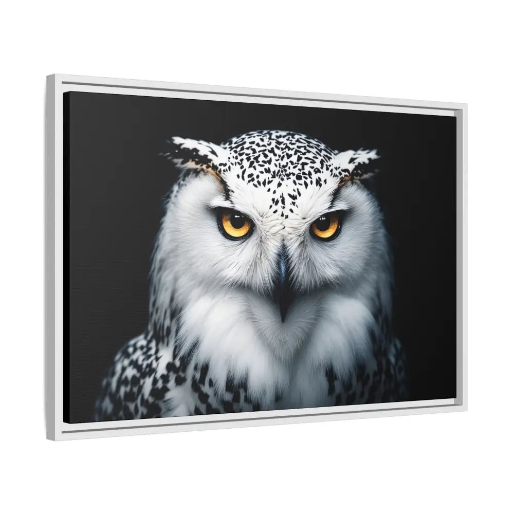 Snow Owl Midnight Edition Framed Art Canvas Wrap – Double R Western™ Canvas