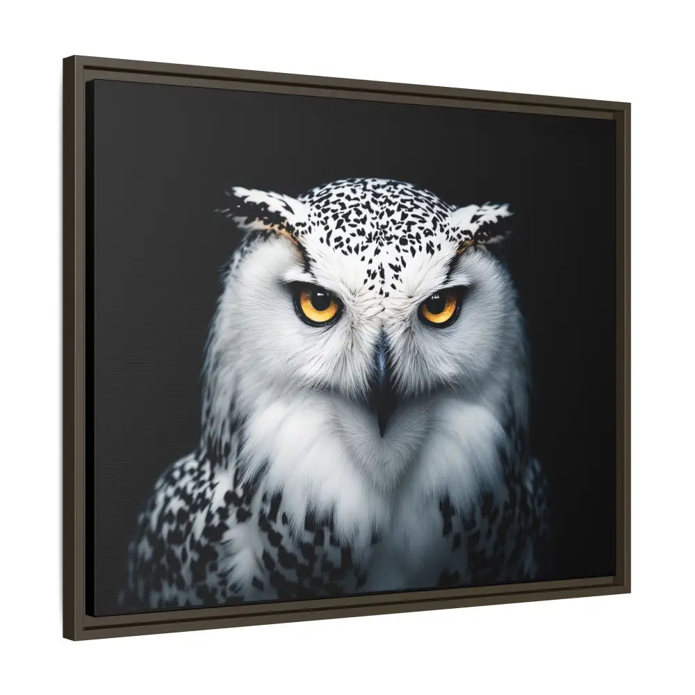 Snow Owl Midnight Edition Framed Art Canvas Wrap – Double R Western™ Canvas