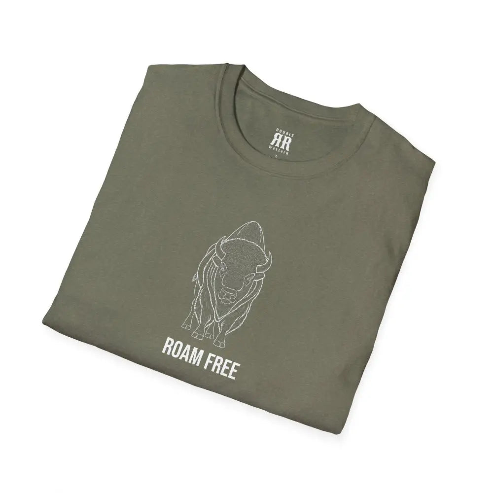 Spirit Line “Roam Free” White Bison Tee – Double R Western™ Hot Off The Trail T Shirt