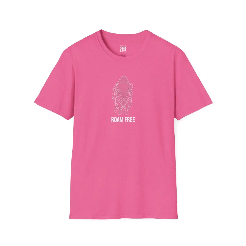 Spirit Line “Roam Free” White Bison Tee – Double R Western™ Hot Off The Trail S / Heather Heliconia T Shirt