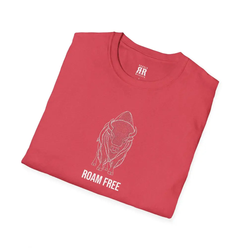 Spirit Line “Roam Free” White Bison Tee – Double R Western™ Hot Off The Trail T Shirt
