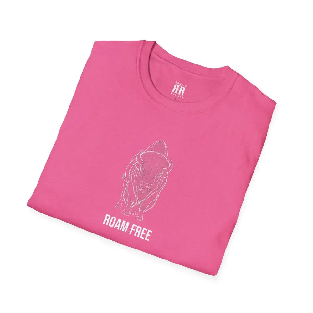 Spirit Line “Roam Free” White Bison Tee – Double R Western™ Hot Off The Trail T Shirt