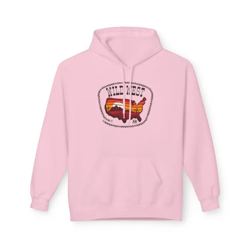 ’Sunset Trails’ Double R western Women’s Hooded Sweatshirt Light Pink / S Hoodie