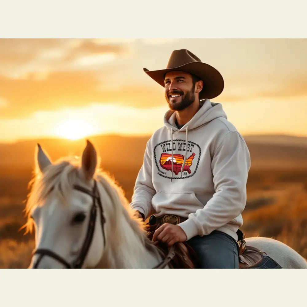 ’Sunset Trails’ Double R Western’s Men’s Hooded Sweatshirt Hoodie