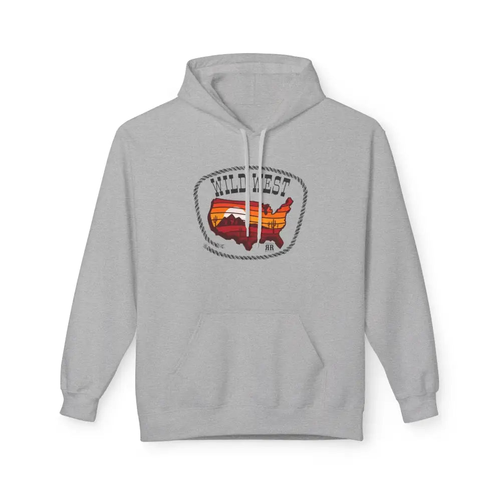 ’Sunset Trails’ Double R Western’s Men’s Hooded Sweatshirt Sport Grey / S Hoodie