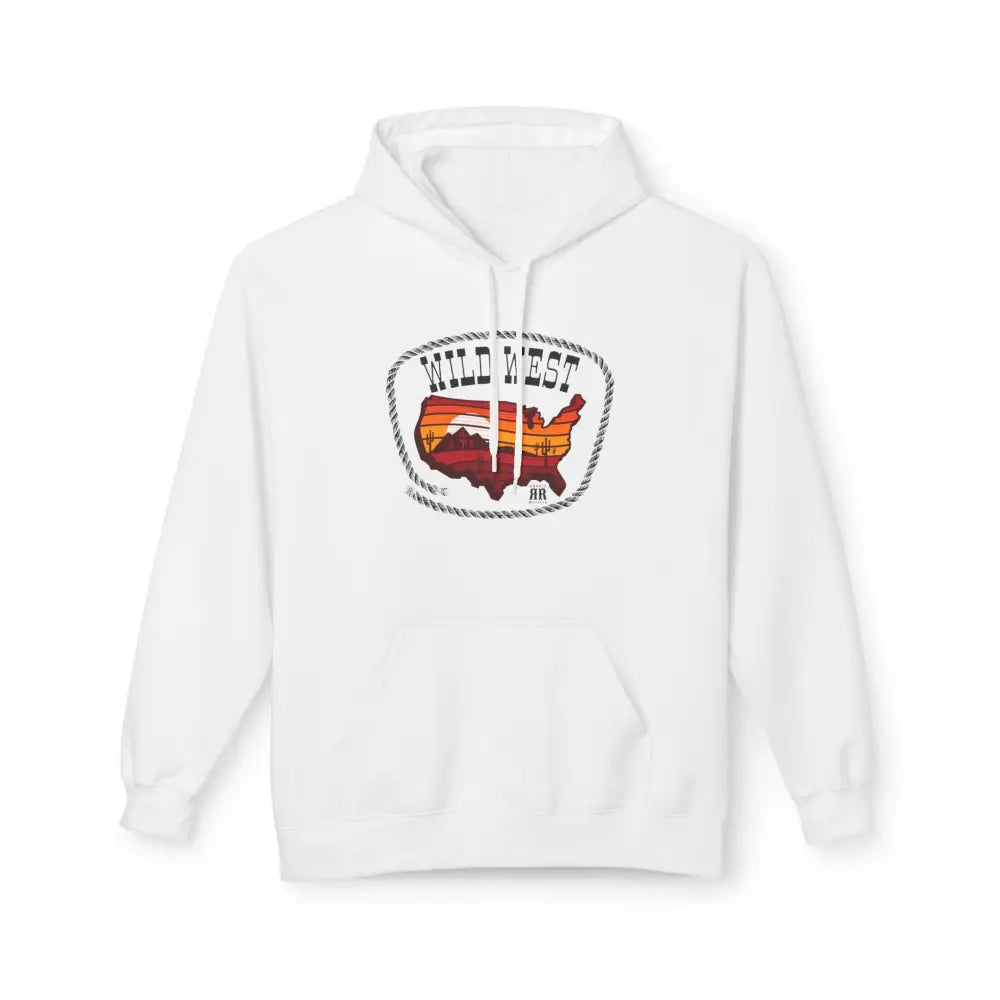 ’Sunset Trails’ Double R Western’s Men’s Hooded Sweatshirt White / S Hoodie