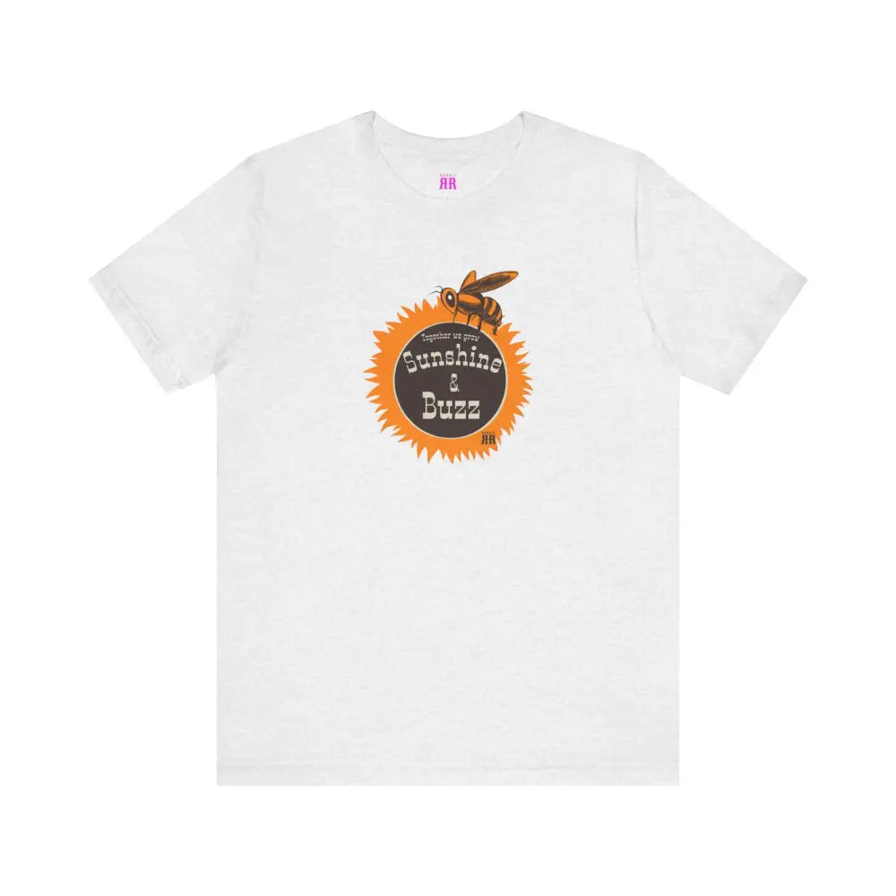 ’Sunshine and Buzz Together We Grow’ Double R Western’s ™ - Women’s Jersey T-Shirt - Ash / XS - T-Shirt
