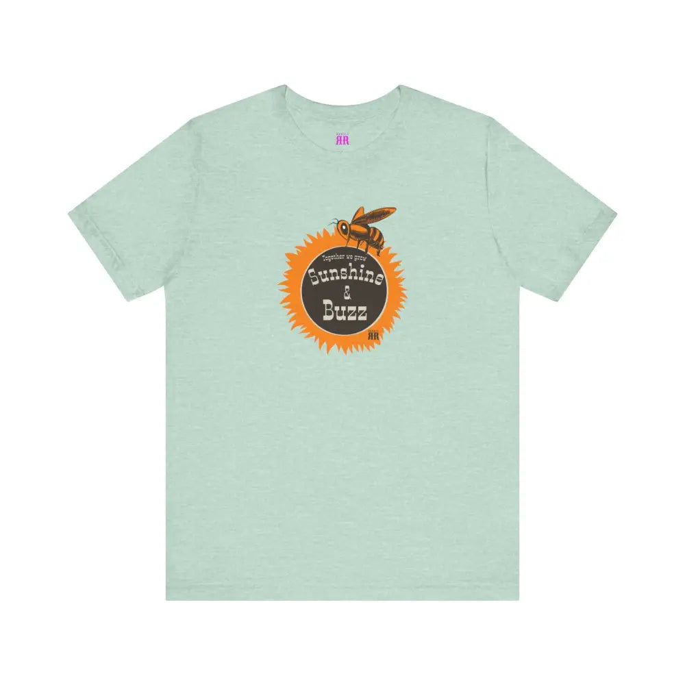 ’Sunshine and Buzz Together We Grow’ Double R Western’s ™ - Women’s Jersey T-Shirt - Heather Prism Mint / XS - T-Shirt
