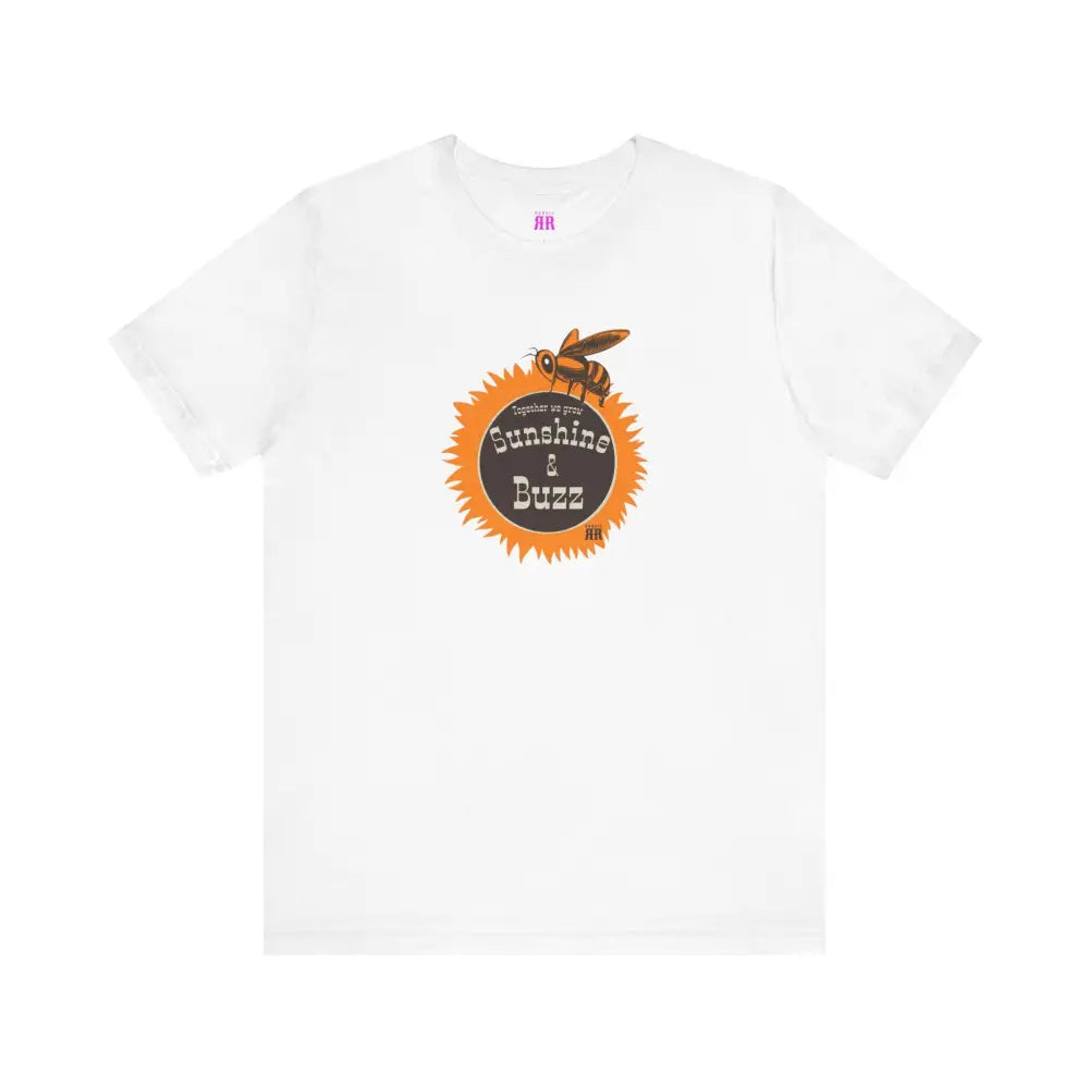 ’Sunshine and Buzz Together We Grow’ Double R Western’s ™ - Women’s Jersey T-Shirt - White / XS - T-Shirt
