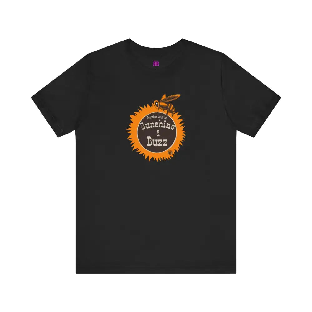 ’Sunshine and Buzz Together We Grow’ Double R Western’s ™ - Women’s Jersey T-Shirt - Black / XS - T-Shirt