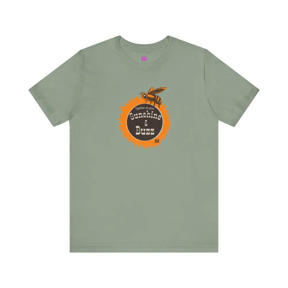 ’Sunshine and Buzz Together We Grow’ Double R Western’s ™ - Women’s Jersey T-Shirt - Sage / XS - T-Shirt
