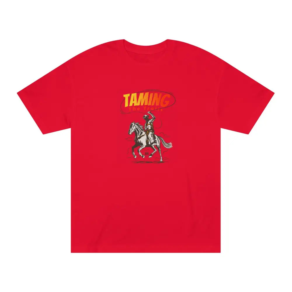 ’Taming the Trails’ - Double R Western’s™ - Classic Tee - Red / S - T-Shirt