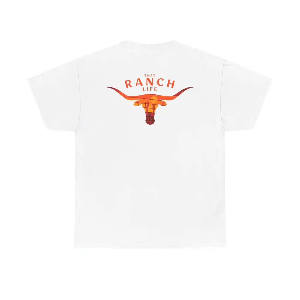 ’That Ranch Life’ Double R Western’s ™ Heavy Cotton Tee Back Graphic Design White / L T Shirt