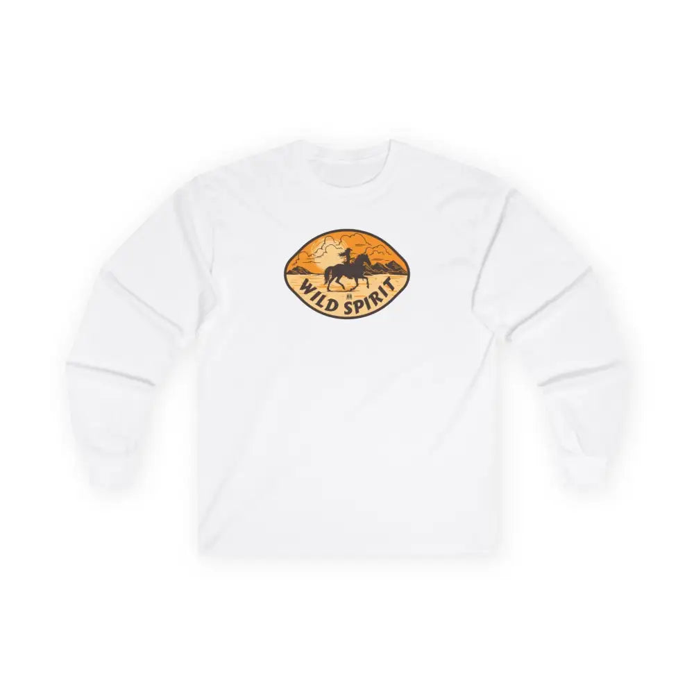 ’Wild Spirit’ Double R Western’s Women’s Jersey Long Sleeve Tee S / White Long sleeve