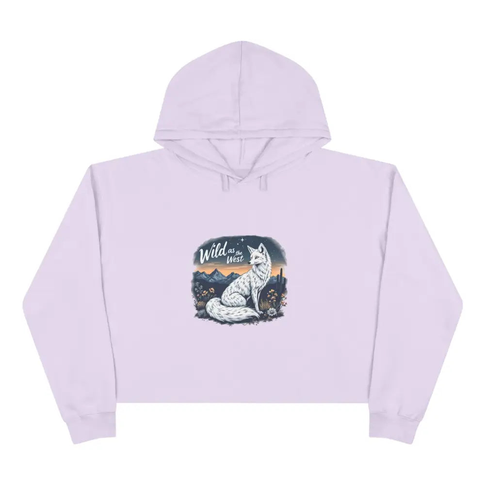 ’Wild as the West’ Double R Western’s Women’s Cropped Hooded Sweatshirt Lilac / XS Hoodie