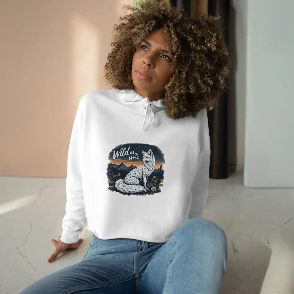 ’Wild as the West’ Double R Western’s Women’s Cropped Hooded Sweatshirt Hoodie