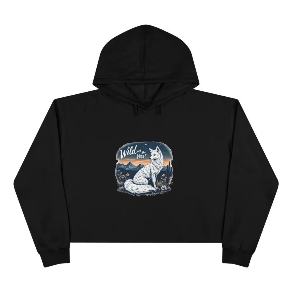 ’Wild as the West’ Double R Western’s Women’s Cropped Hooded Sweatshirt Black / XS Hoodie