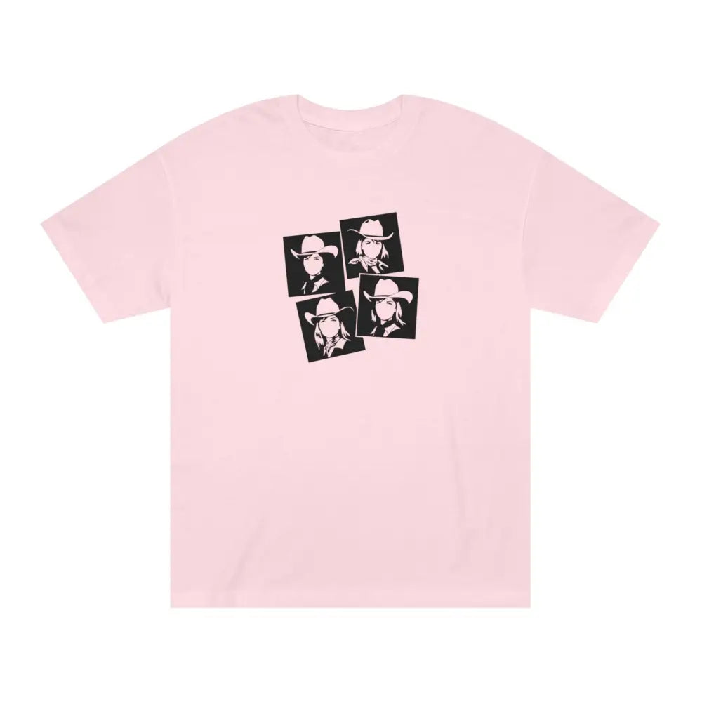 Wild West Muse Pop Art Cowgirl Tee – Women’s (Pink & Celadon) | Double R Western™ Hot off the trail Pink / S T Shirt