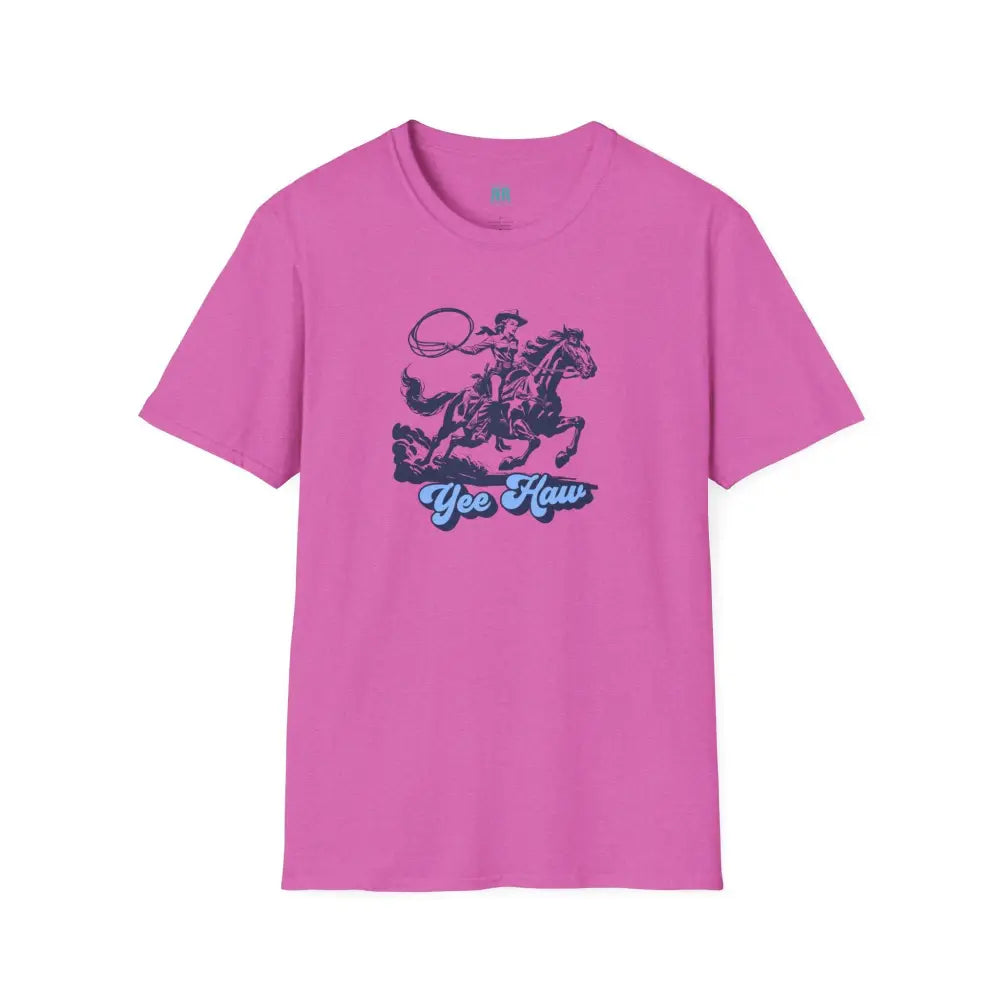 Yee Haw Cowgirl Tee Unisex Softstyle Tee Heather Berry / S T Shirt