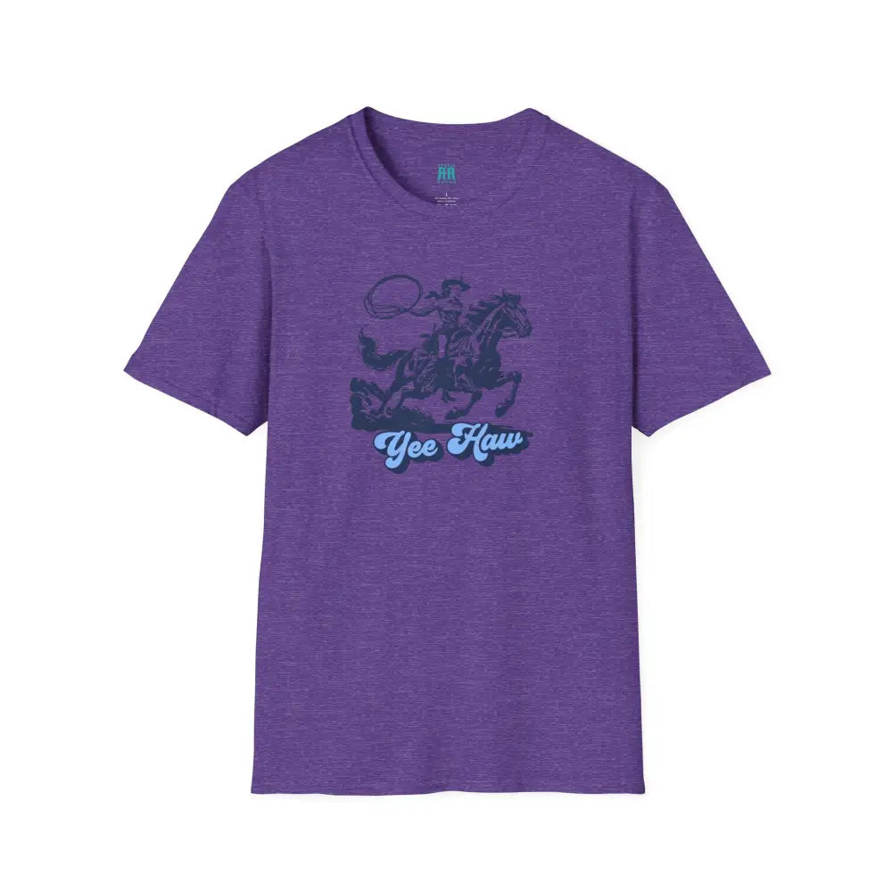 Yee Haw Cowgirl Tee Unisex Softstyle Tee Heather Purple / S T Shirt