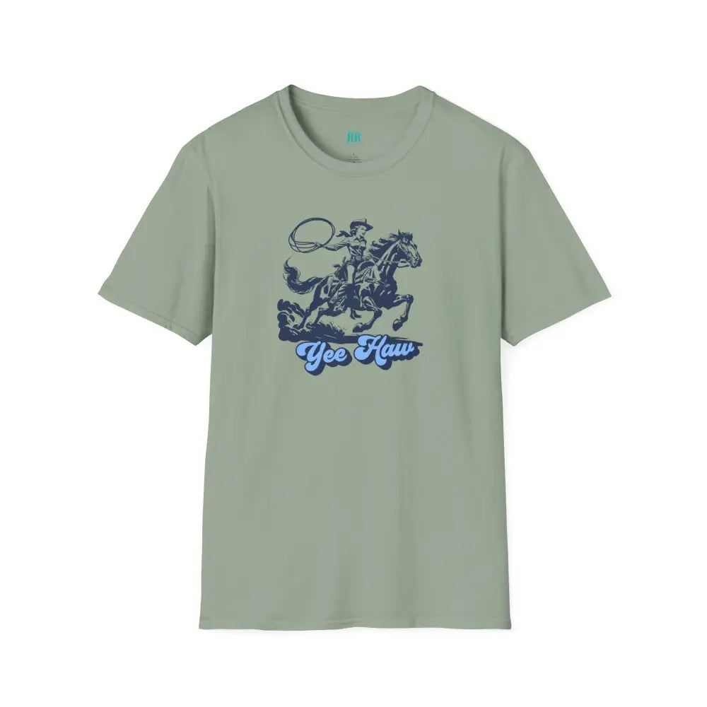 Yee Haw Cowgirl Tee Unisex Softstyle Tee Sage / S T Shirt