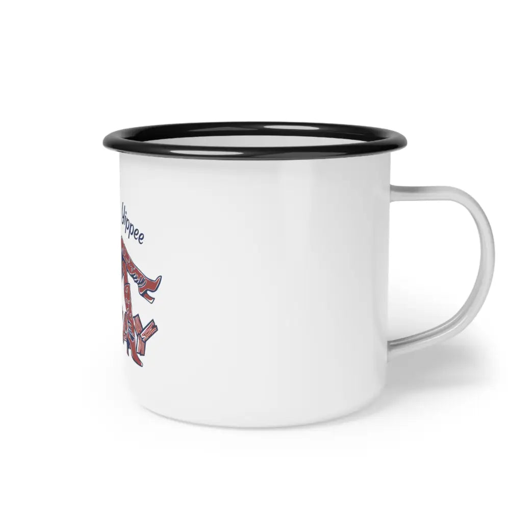 Yippee Ki-Yay - Enamel Camp Mug – Double R Western’s Hot Off The Trail - 12oz / Black Rim - Mug