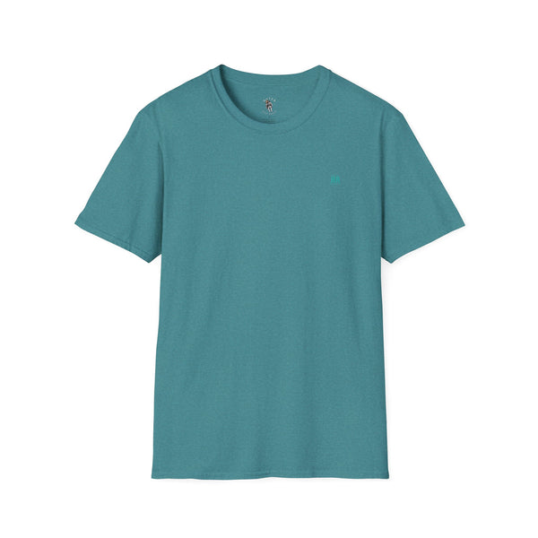 Island Cowboy Adventure Western Wear Graphic T-Shirt in Heather Galapagos Blue, front view