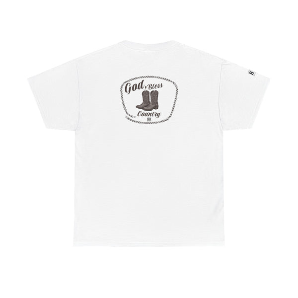 "God Bless Country" -  Double R Western's - Back Graphic Heavy Cotton Tee
