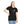 Women's black crewneck tee with moon and cowboy graphic on chest