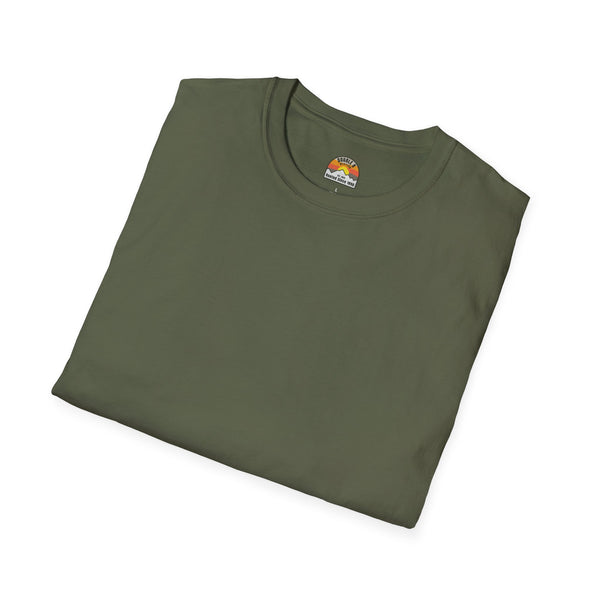 Heavy cotton T-shirt, olive green, crew neck with small chest logo label.