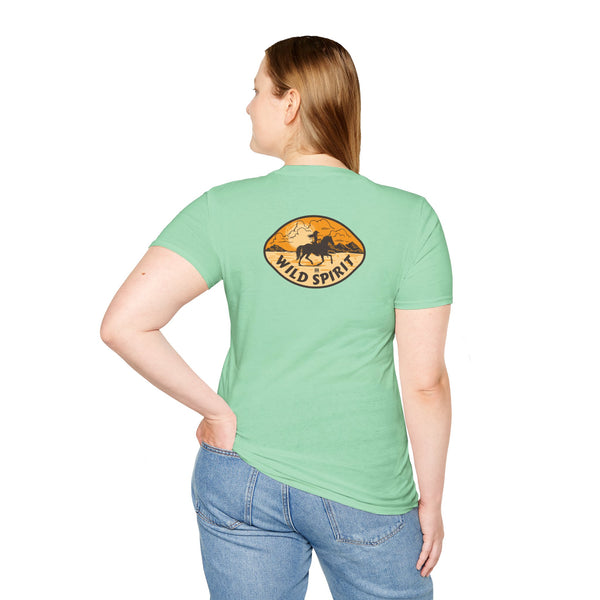 Wild Spirit Western Wear Women’s T-Shirt (Back Graphic)