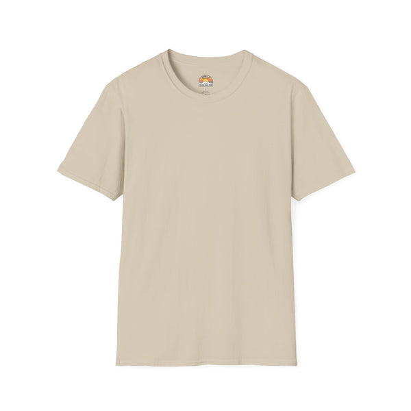 Sand heavy cotton western tee with small chest logo at neckline