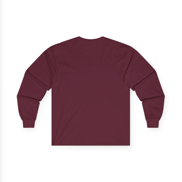 Maroon long-sleeve western tee with crew neck