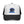 Trucker hat with white front panel, black brim, black mesh sides, bison logo embroidery