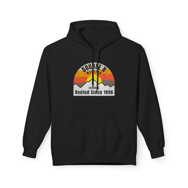Black western hoodie with front chest graphic logo and kangaroo pocket