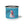Blue enamel camp mug with black rim, white bottom, and colorful chicken graphic